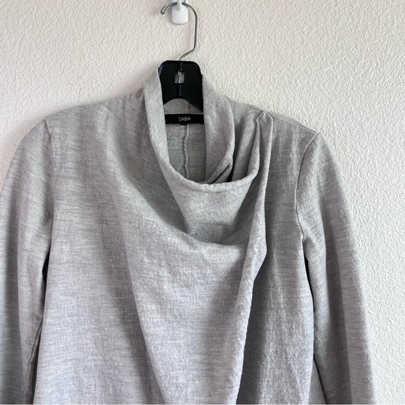 SABA Little Karlie Cardigan in Grey Marle Merino Wool - Picture 3 of 13